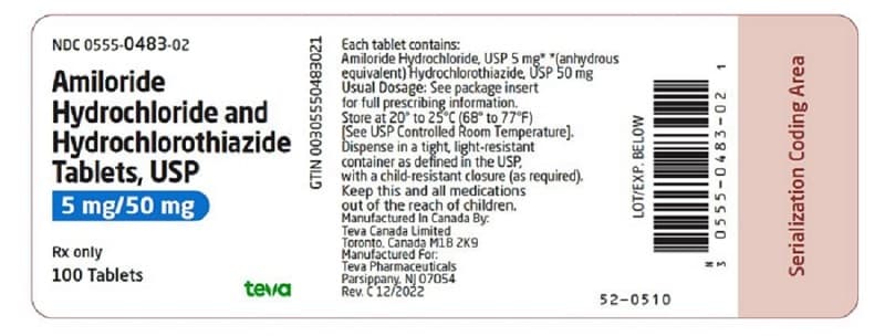 Amiloride Hydrochloride and Hydrochlorothiazide — Reference image, actual packaging may vary