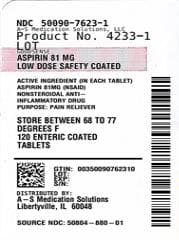 Enteric Coated Aspirin — Reference image, actual packaging may vary