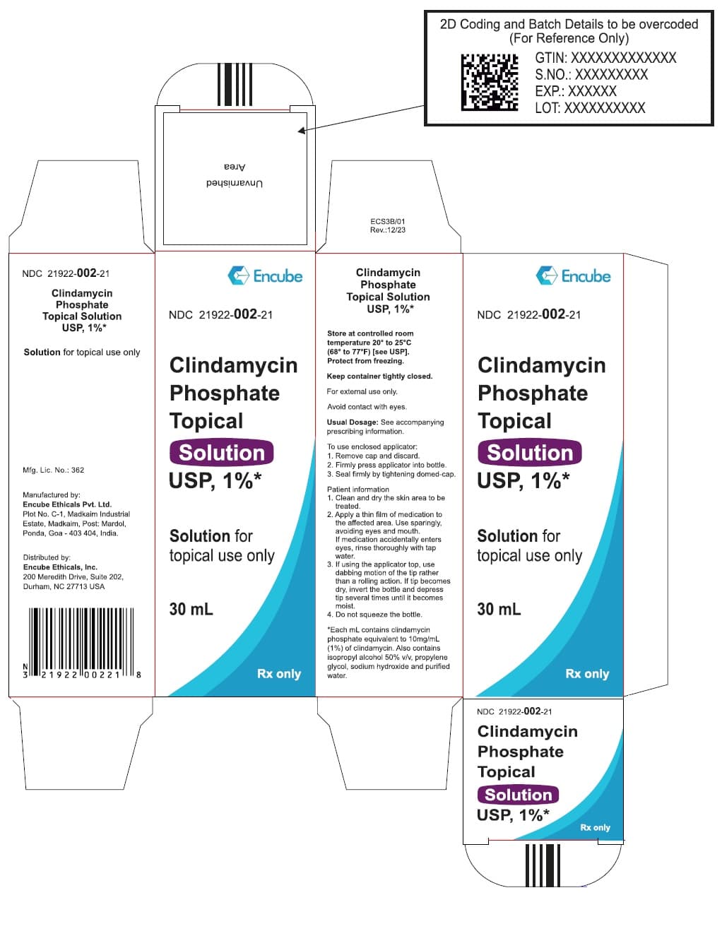 Clindamycin Phosphate Topical Solution Usp, 1% — Reference image, actual packaging may vary