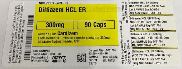 Diltiazem HCL ER — Reference image, actual packaging may vary