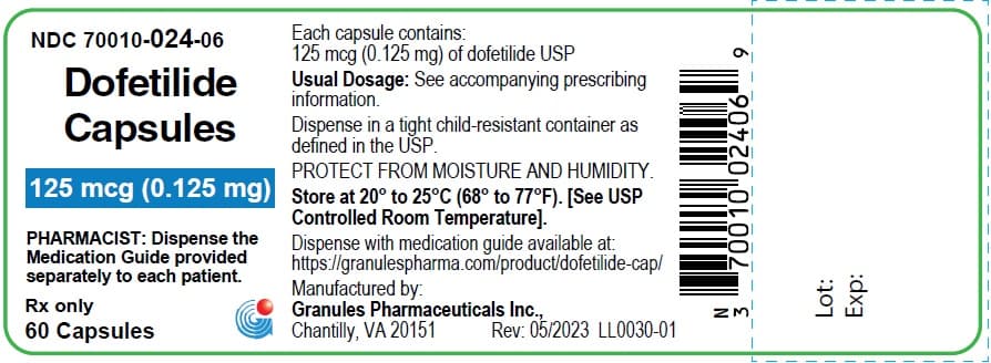 Dofetilide 0.25mg — Reference image, actual packaging may vary