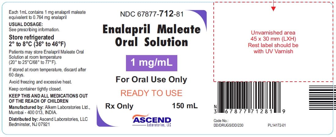 Enalapril Maleate Oral Solution — Reference image, actual packaging may vary