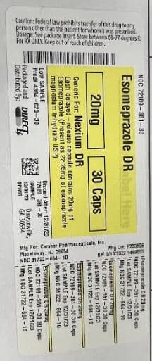 Esomeprazole DR — Reference image, actual packaging may vary