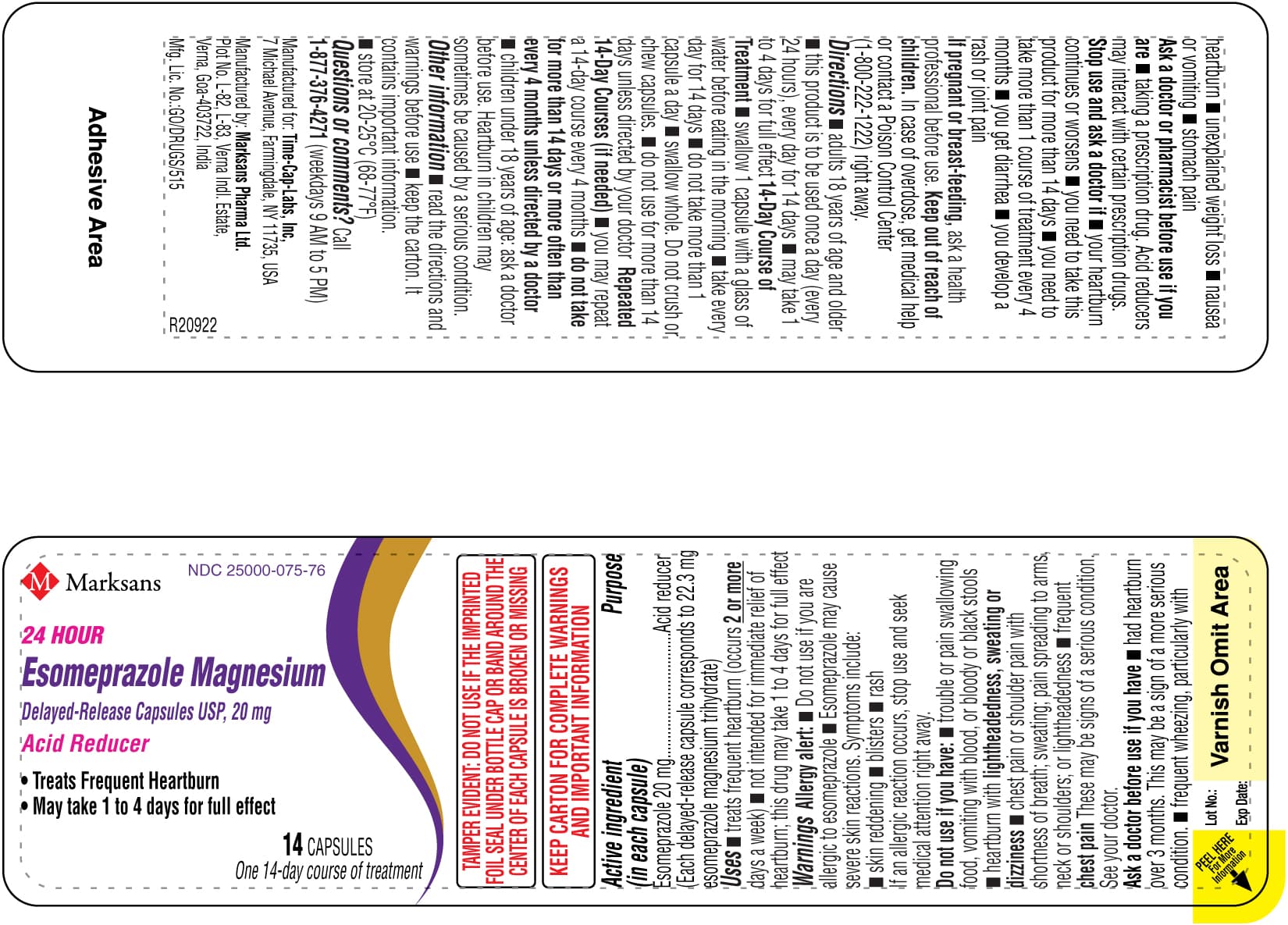Esomeprazole Magnesium Delayed-Release 20 Mg Mini — Reference image, actual packaging may vary