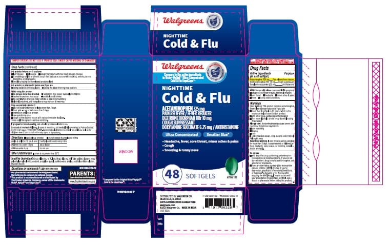 Nighttime Severe, Cold and Flu, 24-7 Life by 7-Eleven (Acetaminophen, Dextromethorphan Hbr, Doxylamine Succinate, Phenylephrine HCL Tablet, Film Coated) package label