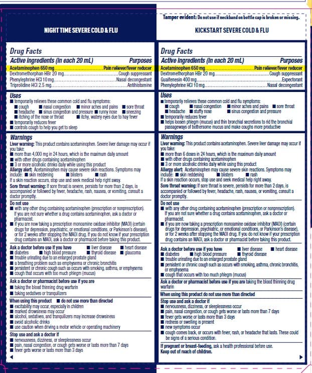 Daytime and Nighttime Cold and Flu (Acetaminophen, Dextromethorphan Hbr,guaifenesin, Phenylephrine HCL / Acetaminophen, Dextromethorphan Hbr, Doxylamine Succinate, Phenylephrine HCL) package label