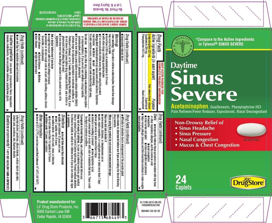 Daytime Sinus Severe (Acetaminophen, Guaifenesin, Phenylephrine HCL Tablet, Film-Coated) package label