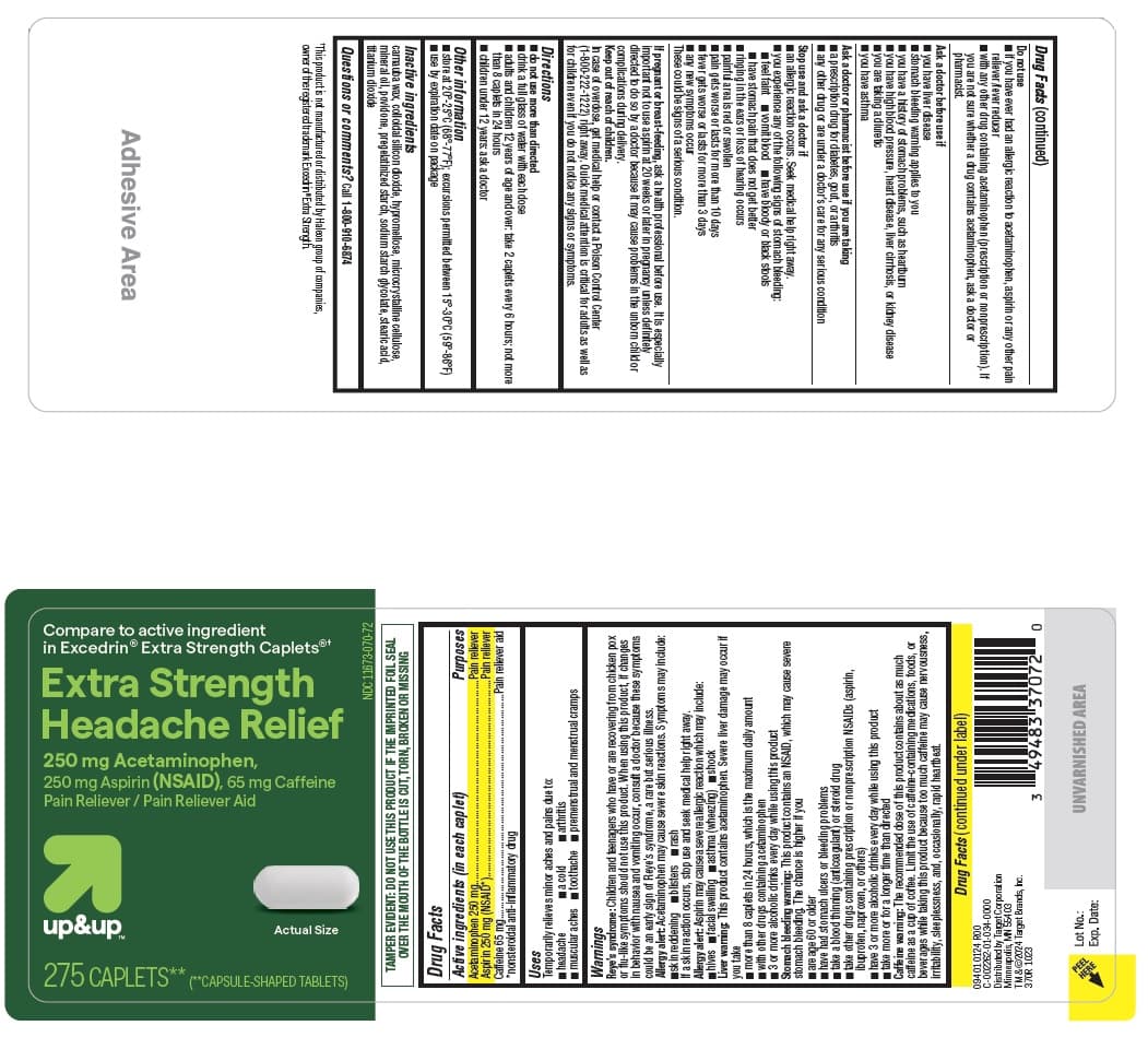 Extra Strength Headache Relief (Acetaminophen Aspirin Caffeine) package label