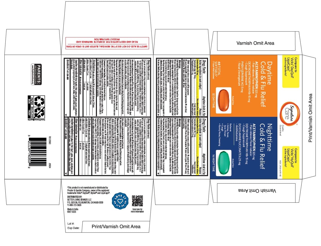Daytime Cold and Flu (Acetaminophine Dextromethorphan HBR Phenylphrine HCL) package label
