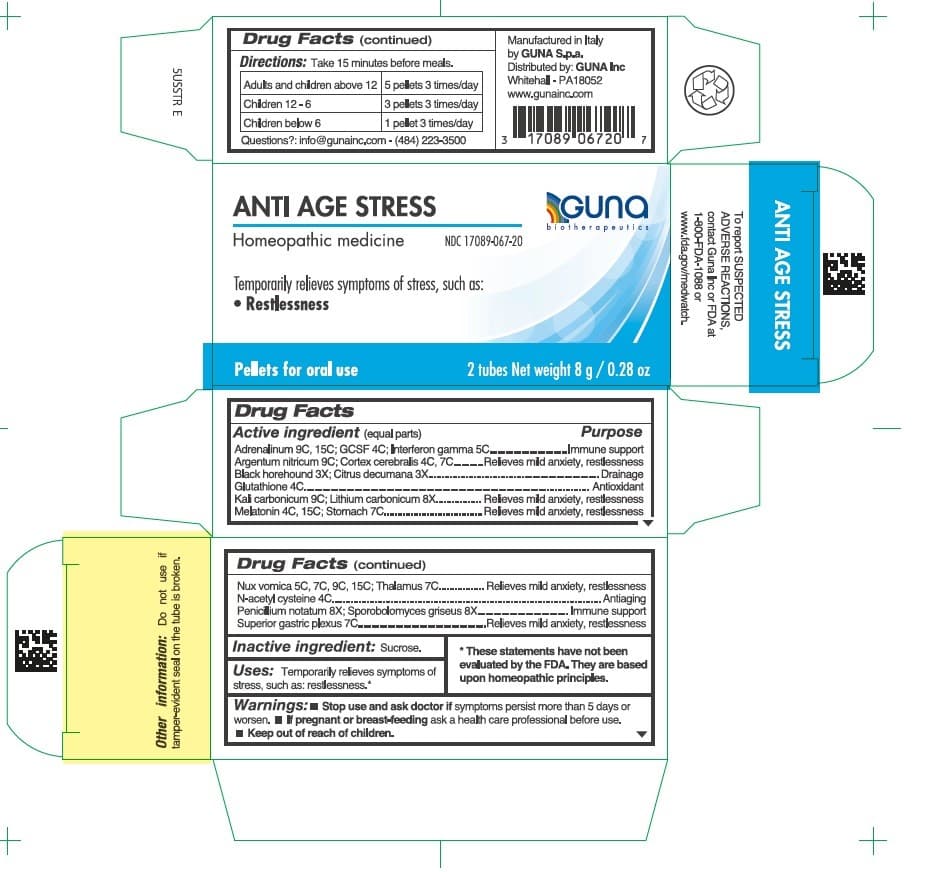 Anti Age Stress (Acetylcysteine - Ballota Foetida - Epinephrine - Glutathione - Interferon Gamma-1b - Lenograstim - Lithium Carbonate - Melatonin - Penicillium Glabrum - Potassium Carbonate - Pummelo - Rhodotorula Rubra - Silver Nitrate - Strychnos Nux-Vomica Seed - Sus Scrofa Cerebral Cortex - Sus Scrofa Stomach - Sus Scrofa Superior Gastric Plexus - Sus Scrofa Thalamus -) package label