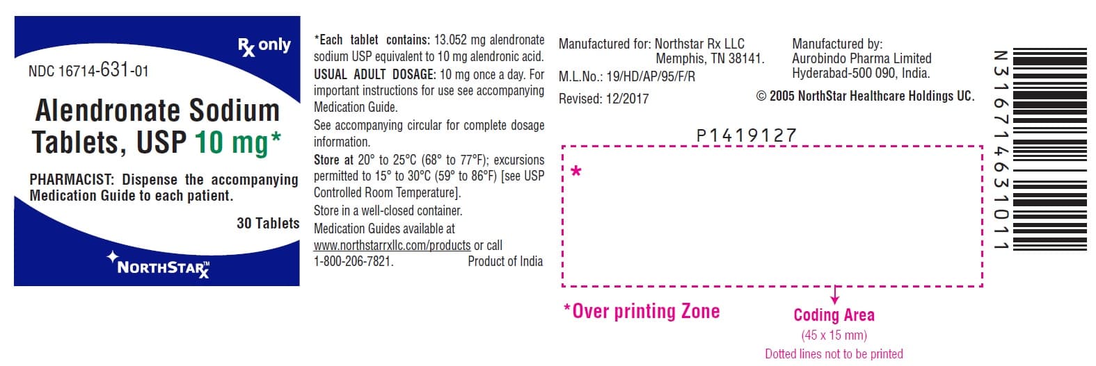 Alendronate Sodium package label
