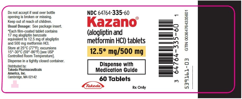 Kazano (Alogliptin and Metformin Hydrochloride) package label