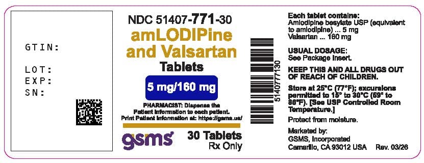 Amlodipine and Valsartan package label