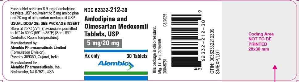 Amlodipine Besylate and Olmesartran Medoxomil package label