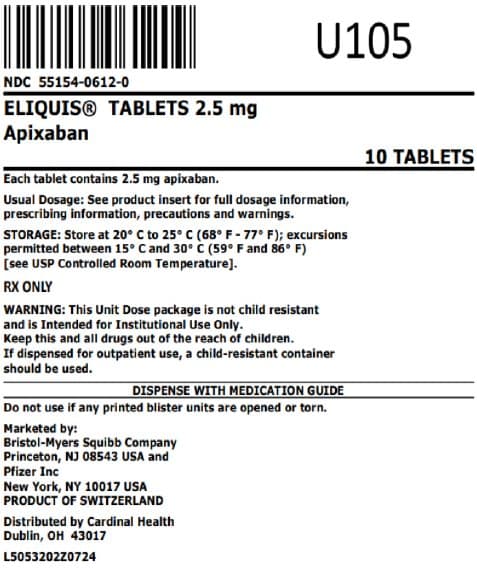 Eliquis (Apixaban) package label