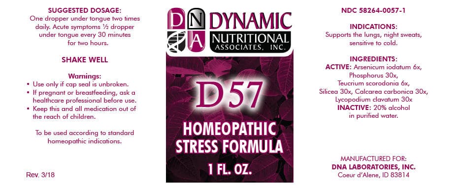 D-57 (Arsenic Triiodide, Phosphorus, Teucrium Scorodonia Flowering Top, Silicon Dioxide, Oyster Shell Calcium Carbonate, Crude, and Lycopodium Clavatum Spore) package label