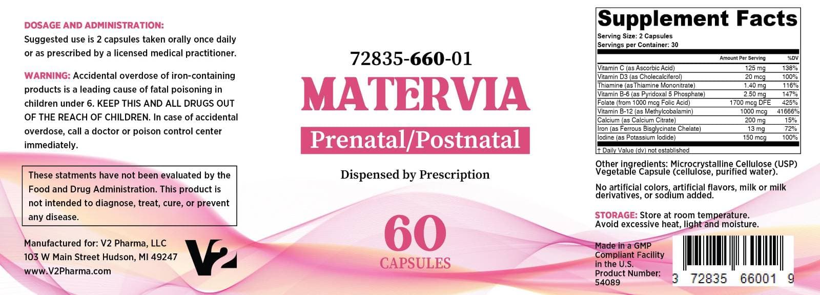 Embriva (Ascorbic Acid, Cholecalciferol, Thiamine, Pyridoxal Phosphate, Folic Acid, Methylcobalamin, Calcium Carbonate, Ferrous Gluconate, Potassium Iodide) package label
