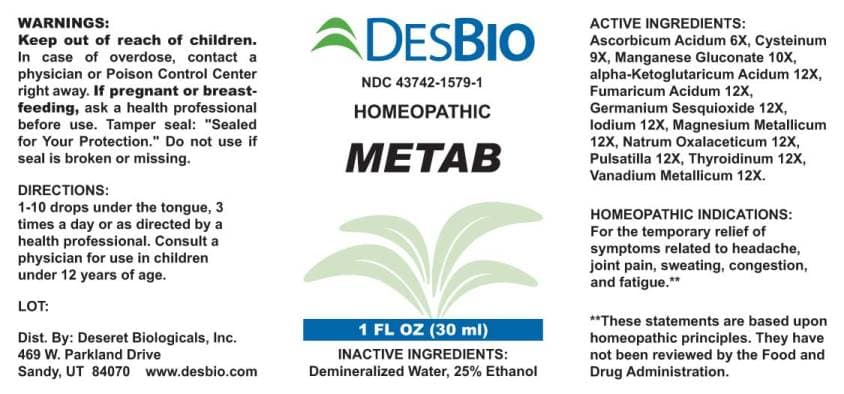 Metab (Ascorbicum Acidum, Cysteinum, Manganese Gluconate, Alpha-Ketoglutaricum Acidum, Fumaricum Acidum, Germanium Sesquioxide, Iodium, Magnesium Metallicum, Natrum Oxalaceticum, Pulsatilla (pratensis), Thyroidinum (suis), Vanadium Metallicum) package label