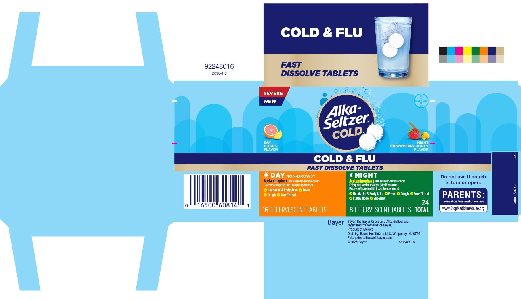Alka-Seltzer Plus Severe Cold Powerfast Fizz Night (Aspirin, Dextromethorphan Hydrobromide, Doxylamine Succinate, Phenylephrine Bitartrate) package label