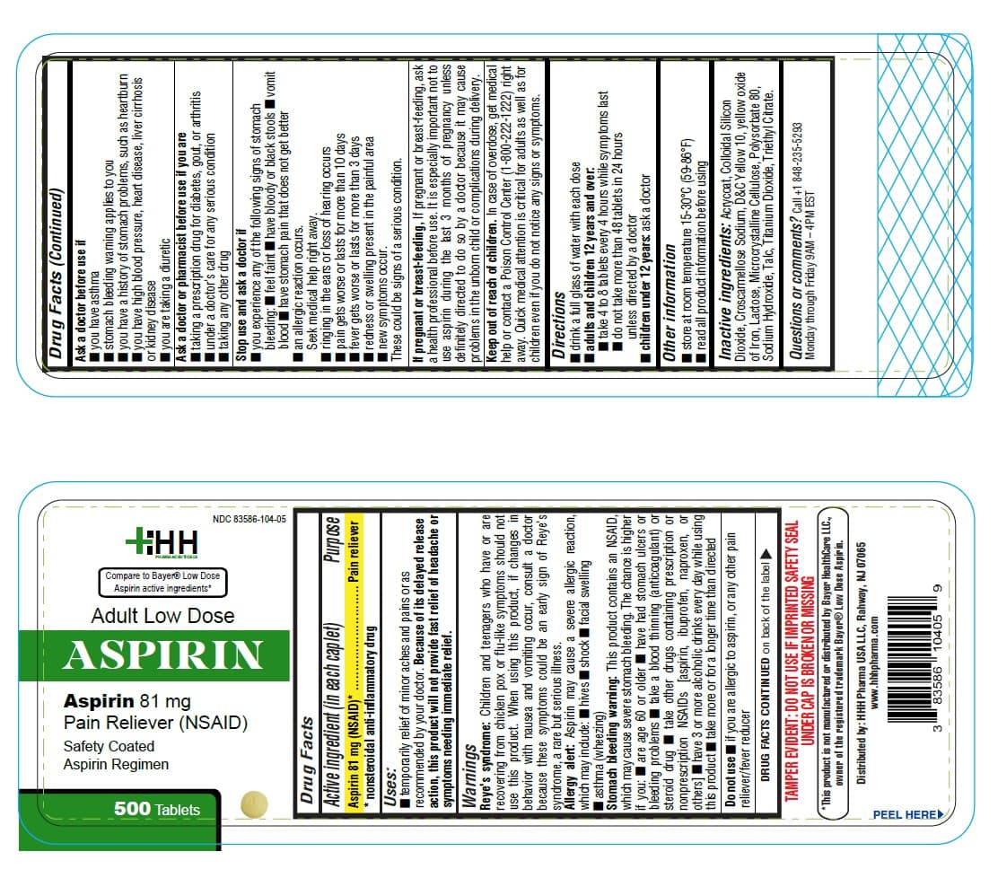 Aspirin 81mg package label