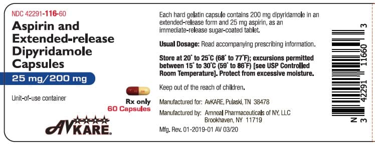 Aspirin and Extended - Release Dipyridamole package label
