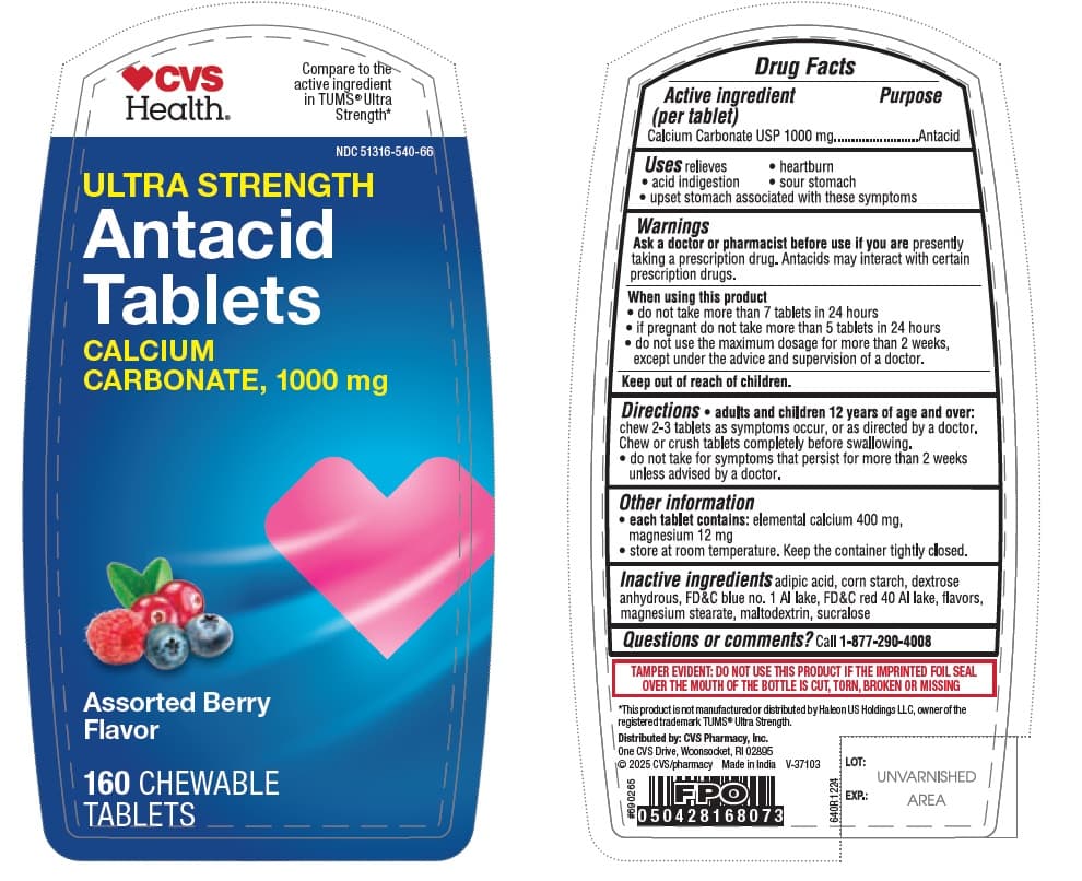 Maximum Strength Calcium Carbonate 1000mg (Calcium Carbonate Chewable Tablets) package label