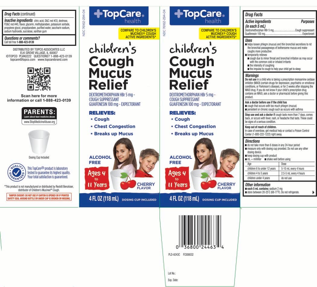 Childrens Mucus Relief Cough (Dextromethorphan Hbr, Guaifensin) package label