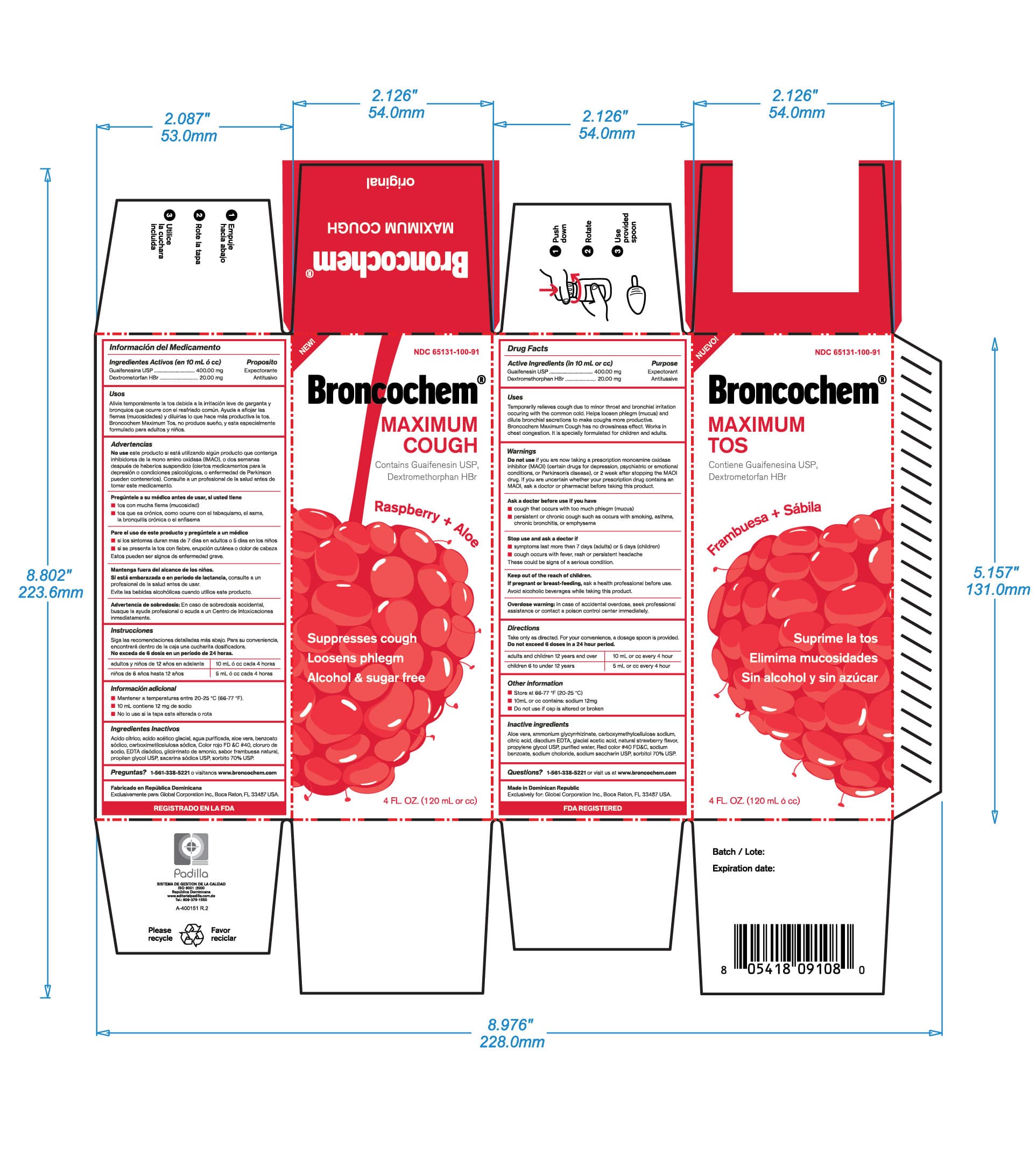Broncochem (Dextromethorphan HBR-Gyaifenesin) package label
