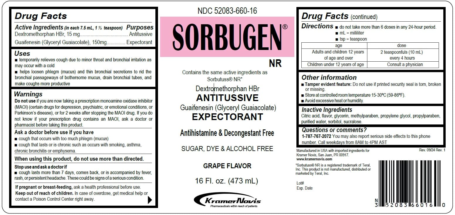 Sorbugen (Dextromethorphan Hydrobromide, Glycerol Guaiacolate) package label