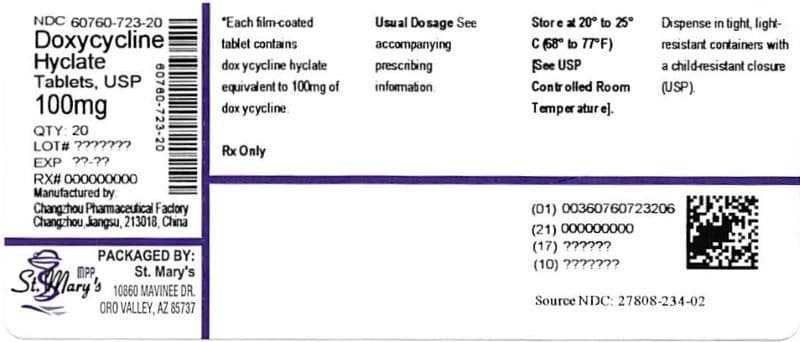 Doxycycline package label