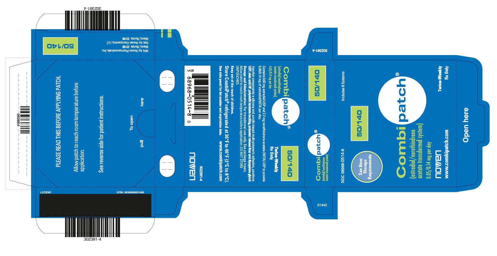 Combipatch (estradiol/norethindrone Acetate Transdermal... (Estradiol/norethindrone Acetate Transdermal System) package label