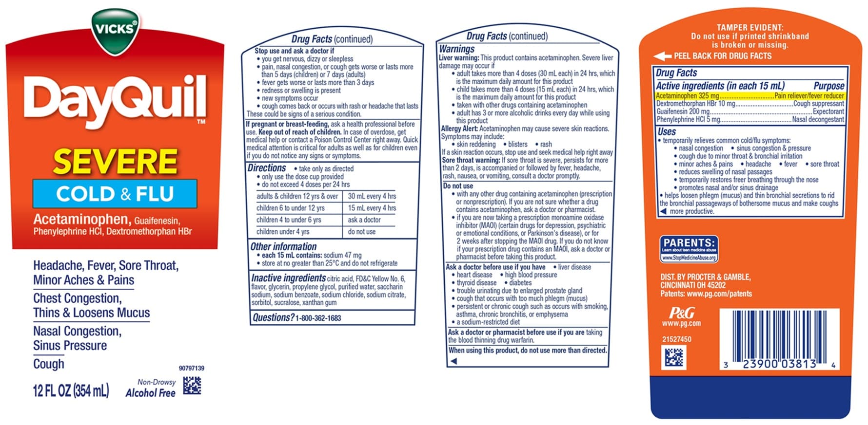 Vicks Dayquil Kids (Guaifenesin, Phenylephrine Hydrochloride and Dextromethorphan Hydrobromide) package label