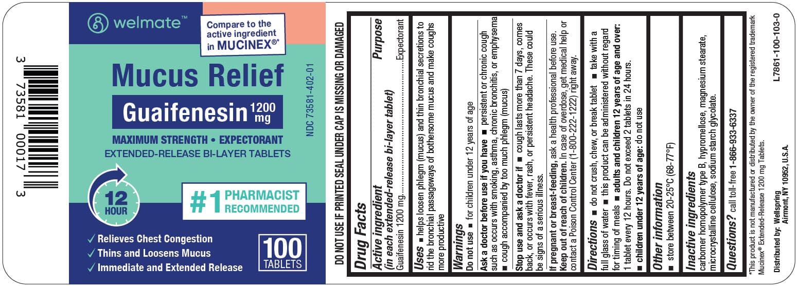 Guaifenesin 1200 Mg package label