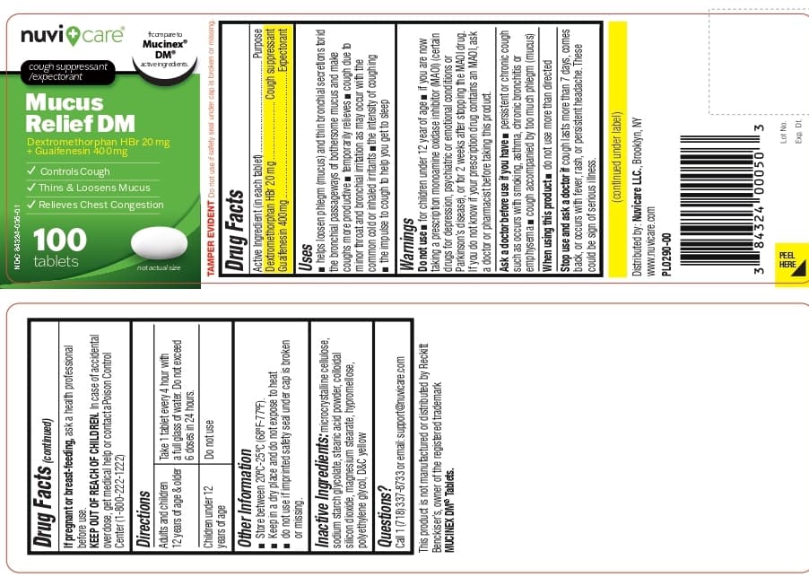 Mucus Relief (Guaifenesin 400mg) package label