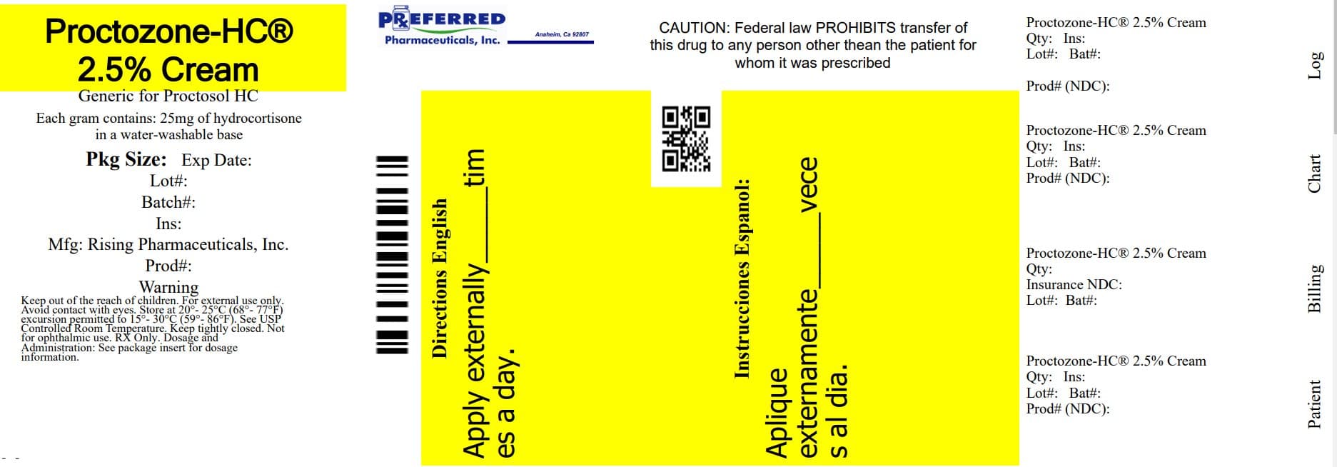Hydroxym Cream (Hydrocortisone 2%) package label