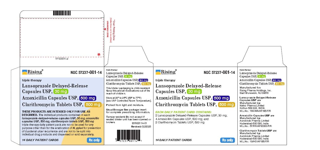 Lansoprazole, Amoxicillin, Clarithromycin package label