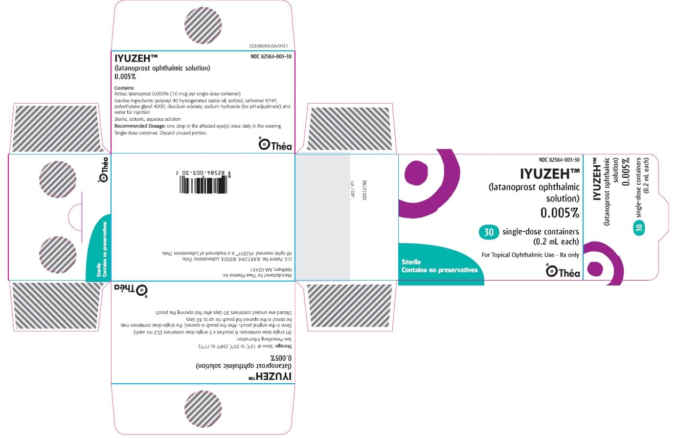 Iyuzeh (Latanoprost Ophthalmic Solution 0.005%) package label