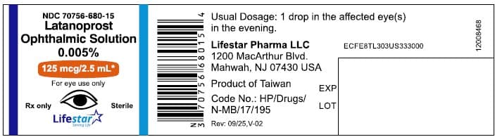 Latanoprost Ophthalmic Solution package label