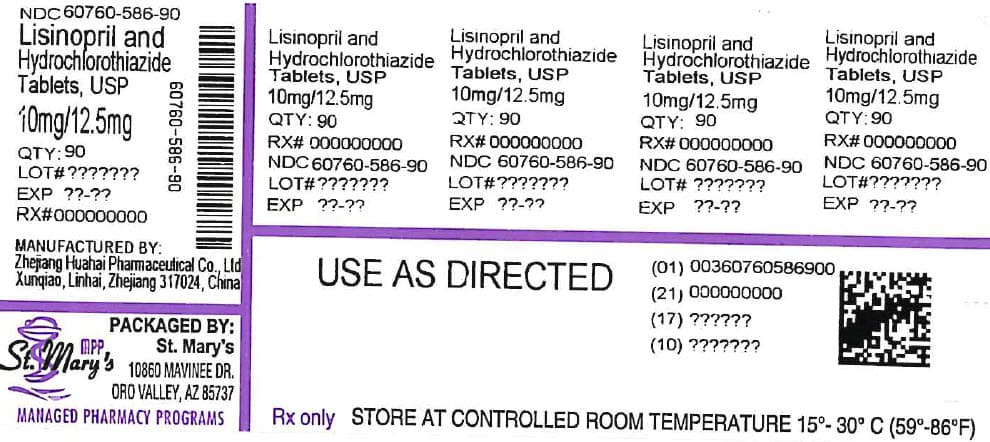 Lisinopril and Hydrochlorothiazide Tablets package label
