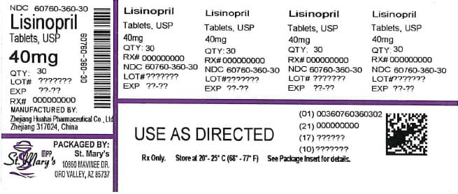 Lisinopril package label