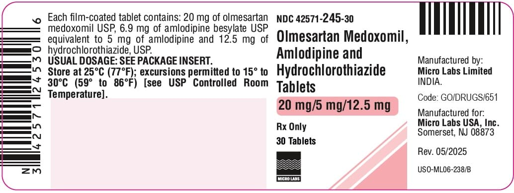 Olmesartan Medoxomil, Amlodipine Besylate and Hydrochlorothiazide package label