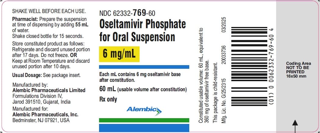 Oseltamivir Phosphate package label