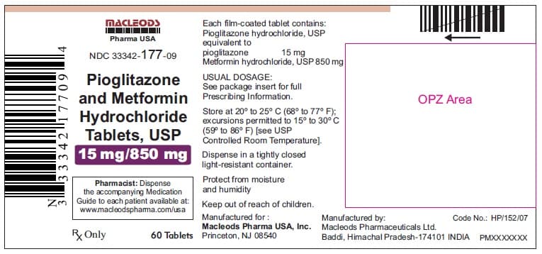 Pioglitazone and Metformin Hydrochloride package label