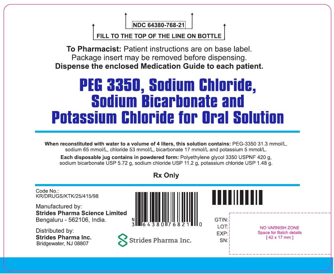 Peg (Polyethylene Glycol 3350, Sodium Chloride, Sodium Bicarbonate, Potassium Chloride) package label