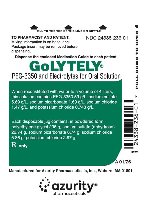 Peg-3350 and Electrolytes (Polyethylene Glycol 3350, Sodium Sulfate Anhydrous, Sodium Bicarbonate, Sodium Chloride, Potassium Chloride) package label