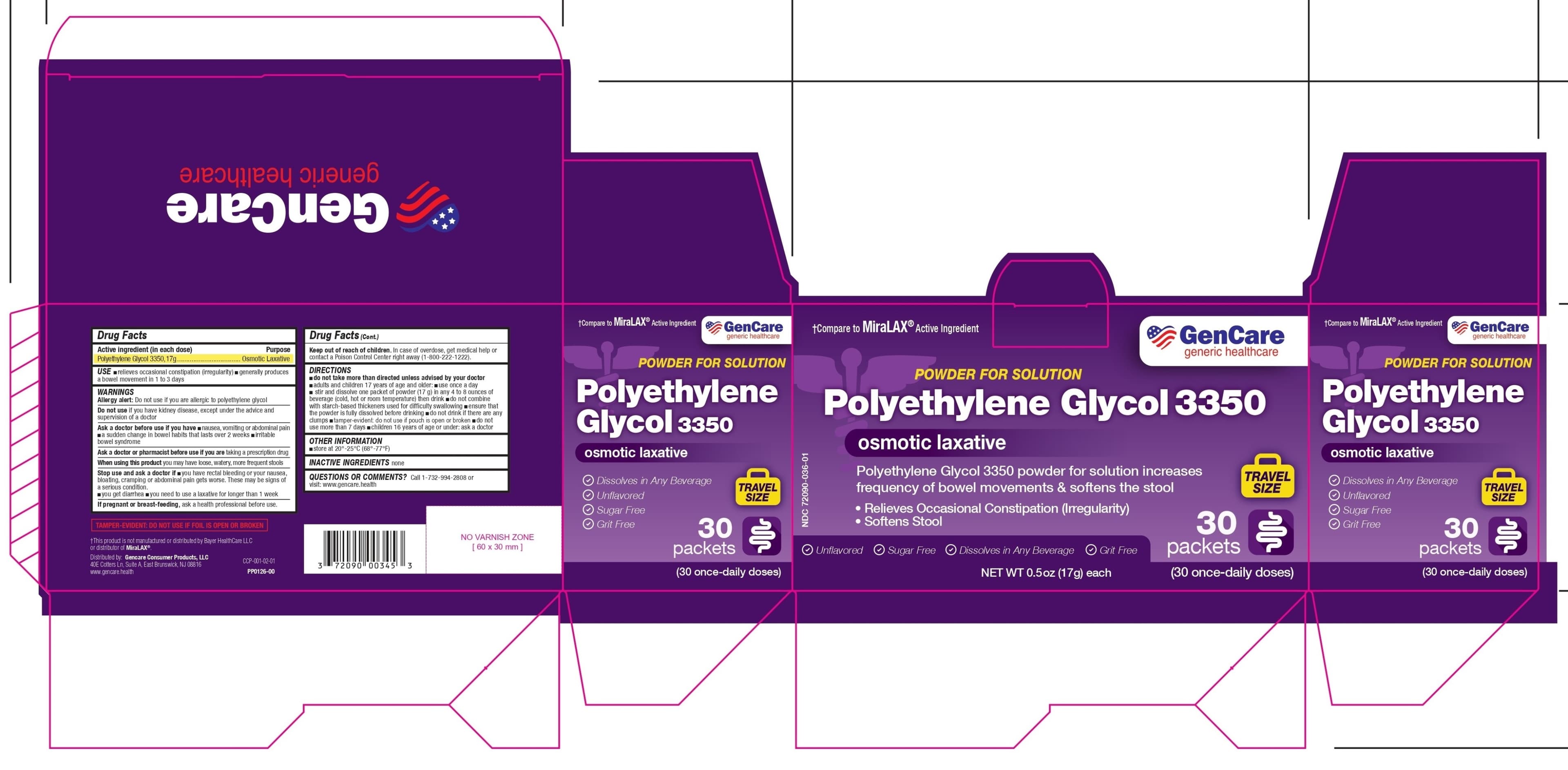 Polyethylene Glycol package label