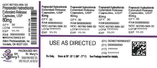 Propranolol Hydrochloride package label