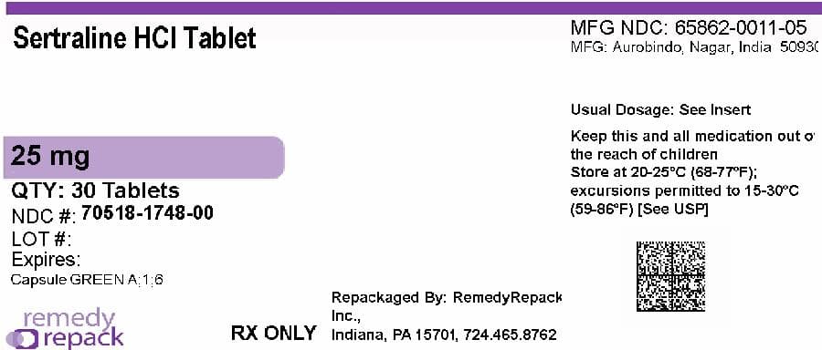 Sertraline package label