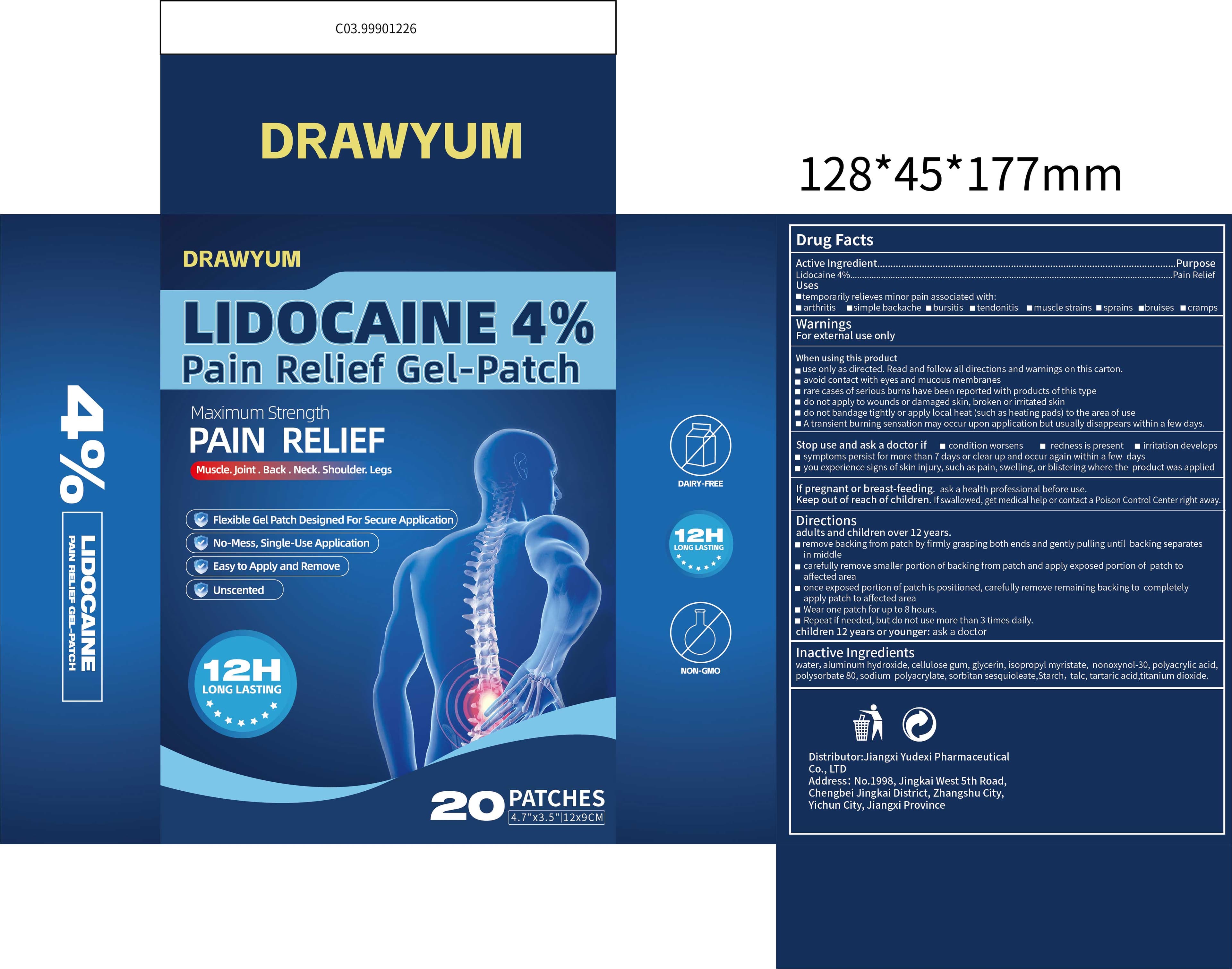 Drawyum Pain Relief Gel-Patch — Reference image, actual packaging may vary