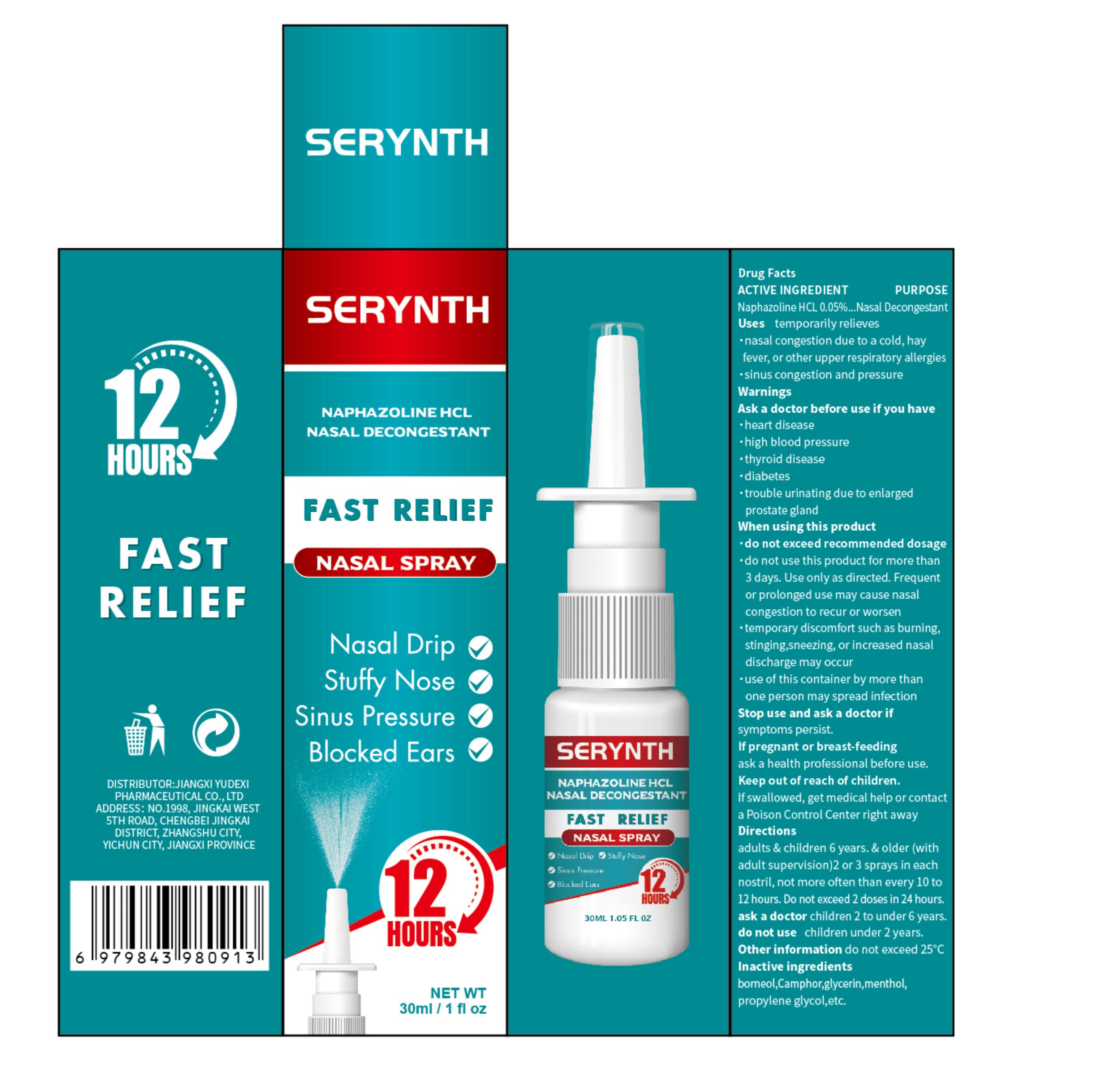 Serynth Fast Relief Nasal — Reference image, actual packaging may vary